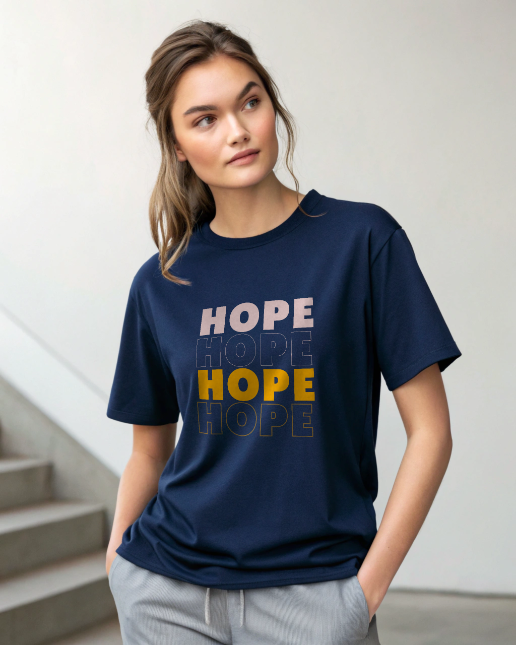 Hope Navy Blue T-shirt Hope Navy Blue T-shirt