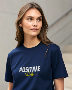 Positive Vibes Navy Blue Boyfriend t-shirt