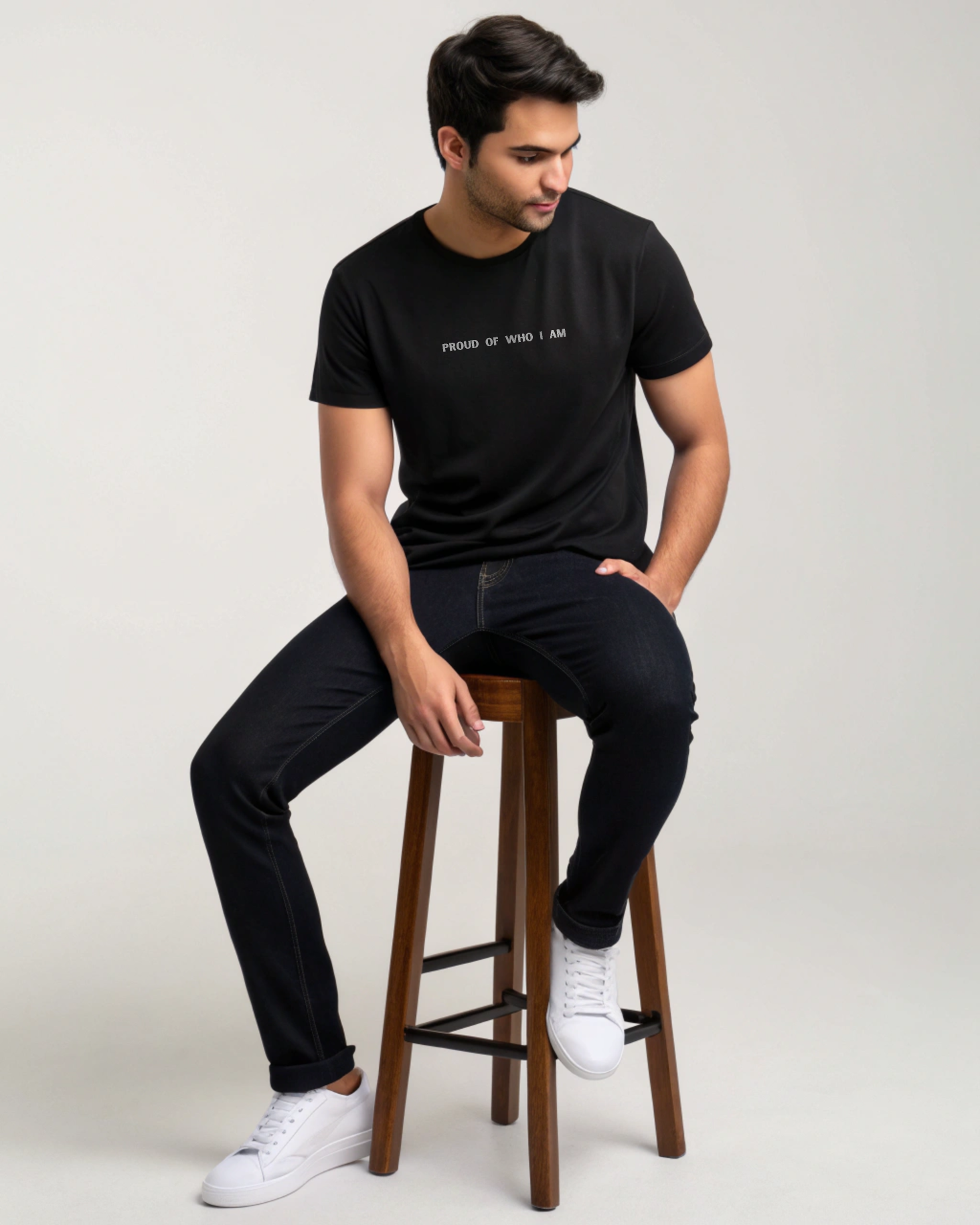 Proud of who i am black t-shirt Proud of who i am black t-shirt