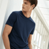 Plain Crew Neck Navy Blue T-Shirt