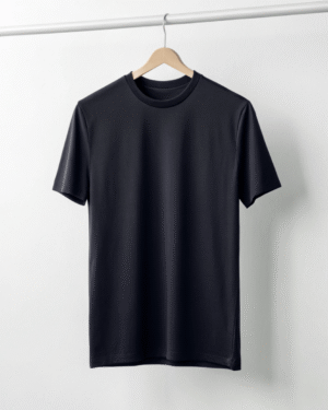 Plain Crew Neck Men Black T-shirt
