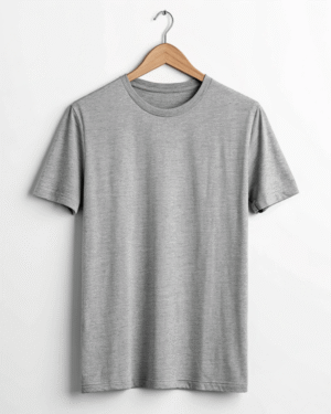 Plain Crew Neck Men Grey T-shirt