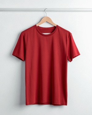Plain Crew Neck Men Red T-shirt