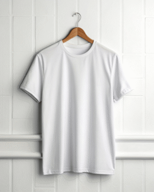 Plain Crew Neck Men White T-shirt