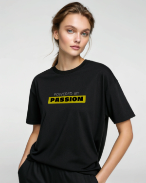 Powered by Passion Black Boyfriend T-shirt