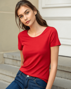 Woman Red T-Shirt